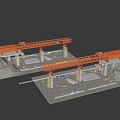 Modern highway bridge construction site bridge construction site construction site gantry crane tower crane construction equipment and equipment 3d model