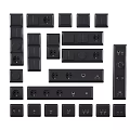 Black Electrical Accessories Including Switches Sockets Power Strips With Cocoon Vray Logos