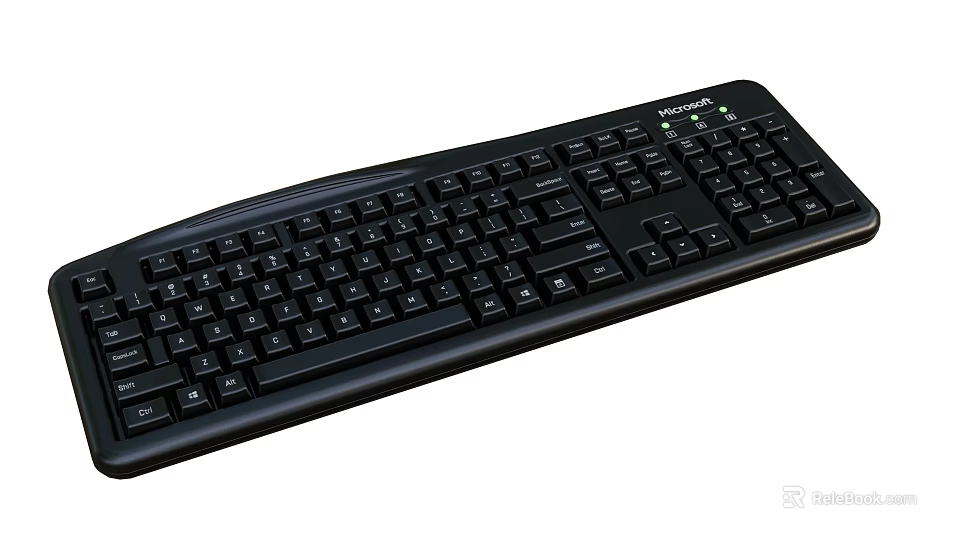 Microsoft Computer Keyboard With Ergonomic Design Full Size Layout And Comfortable Typing Experience 3d model 