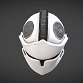Futuristic White Helmet Design With Circular Accents Visor And Vent Details