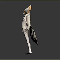 Game and Movie Character With Fox Ears Formal Suit Light Colored Cape and Stylish Pose