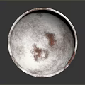 Silver Hammered Texture Bowl With Red Accents For Home Daily Living Use