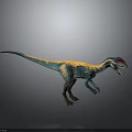 Vibrant Dinosaur Character In Standing Pose With Colorful Blue Yellow Red 3D Render