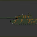 Military Tank With Green Orange Camouflage Design