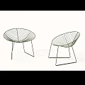 Modern Metal Wire Leisure Chairs With Unique Leaf Shaped Frame And Green Finish Design