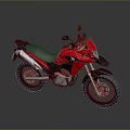 Red Off road Motorcycle With Black Seat And Silver Exhaust System Design