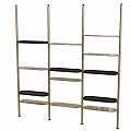 Modern Open Design Shelf Unit With Metal Frame Multi Tier Black And Metal Shelves For Home Decor