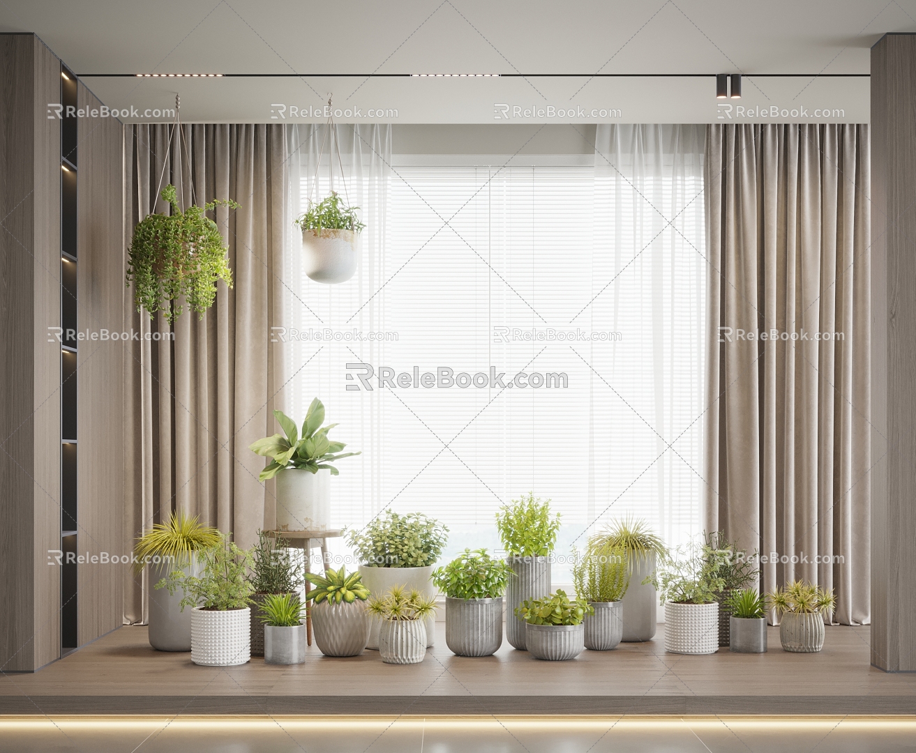 Potted plant hanging basket 3d model