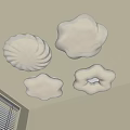 White Cloud Shaped Ceiling Lights With Soft Glow For Indoor Room Decor 3d model
