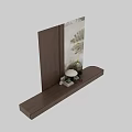 Elegant Decorative Ornament Collection With Table Lamp Picture Frame Green Vase And Shells
