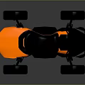 Sporty Orange Go Kart With Black Seats And Four Wheels Modern Design