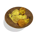 Golden Ripe Pears in Natural Wooden Bowl for Fresh Healthy Eating