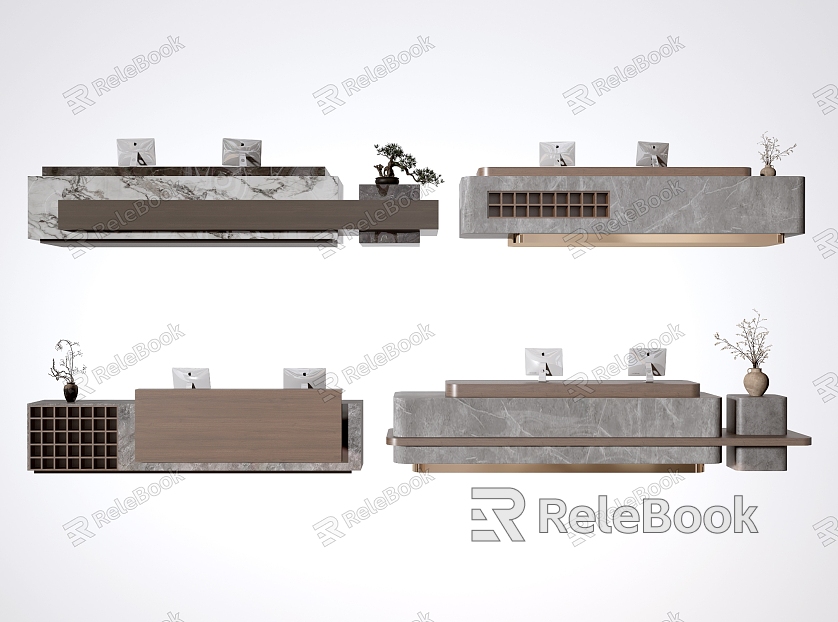 Company Reception Area Bar Reception Desk model