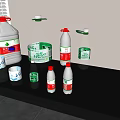 Various Bottled Water Drinks With Different Sizes And Brands Displayed On Black Table