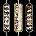 Elegant Modern Wine Cabinet With Metal Frame And Multi layer Shelves Filled With Wine Bottles