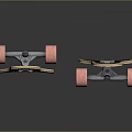 Colorful Skateboards with Black Deck and Pink Wheels for Sports Enthusiasts