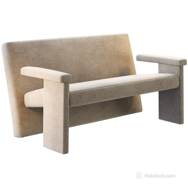 Modern Single Seat Sofa With Beige Upholstery Comfortable Armrests And Minimalist Design 3d model 
