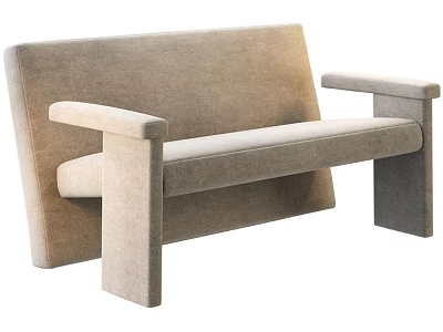 Modern Single Seat Sofa With Beige Upholstery Comfortable Armrests And Minimalist Design 3d model