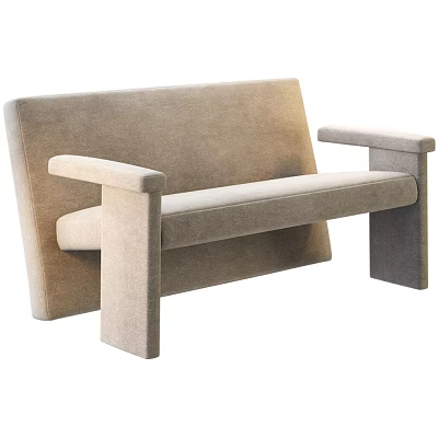 Modern Single Seat Sofa With Beige Upholstery Comfortable Armrests And Minimalist Design 3d model