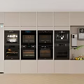 Modern Kitchen With Built In Multiple Appliances And Light Colored Cabinets 3d model