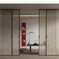 Modern Sliding Doors With Woven Glass And Metal Frames In Interior Design