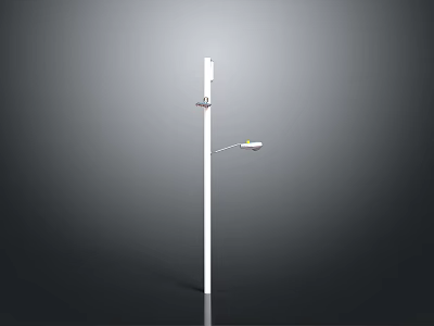 Modern Outdoor Street Light Design With White Pole And Lamp Head 3d model