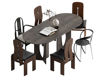 Dining table and chair combination 3d model