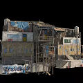 Makeshift Slum Dwellings With Tin Roofs Wooden Planks And Rag Covers