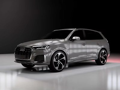 Silver Audi SUV With Modern Design LED Headlights Large Alloy Wheels And Sleek Body Lines 3d model