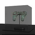 Unique Elegant Bronze Sculpture Artwork Showcased in Transparent Glass Case