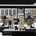 Clothing Store Interior With Organized Display Racks Clothes Shoes And Tiled Floor