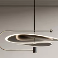 Modern Pendant Lights Featuring Circular And Linear Geometric Designs With Metal Frames 3d model