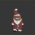 Festive Gingerbread Man Character Dressed In Santa Claus Red Outfit With White Beard