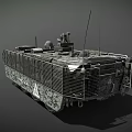 Modern Military Armored Tank With Camouflage Exterior Protective Rails And Equipment