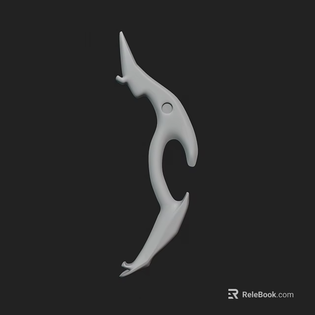 White Curved Weapon 3D Model With Unique Design And Ergonomic Grip 3d model