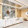 Light Luxury Front Desk Simple Front Desk 3d model