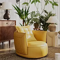 Elegant Modern Sofa Set With Colorful Throw Pillows And Green Potted Plants