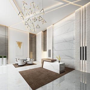 Modern Hall Lobby 3d model