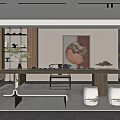 New Chinese Tea Room 3d model