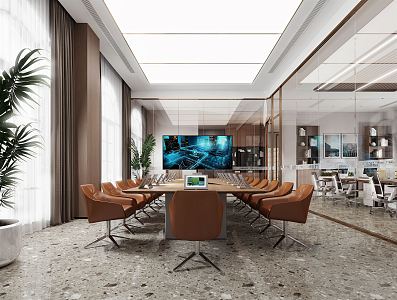 Modern Meeting Room Meeting Table and Chair 3d model