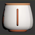 Cute White Mug With Orange Rim Handle And Strawberry Print Design
