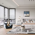 Modern Kids Bedroom With Plush Toys Bed And Cozy Rug