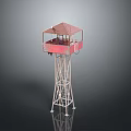 Tower defense sentry tower air defense watchtower observatory tower loft 3d model