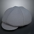 Gray Fabric Flat Cap With Classic Seam Details And Smooth Brim For Casual Wear
