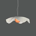 Modern White Pendant Light With Wave Design And Soft Lighting 3d model
