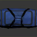 Blue Duffel Bag With Black Straps And Zipper Design For Travel Use