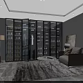 Modern Wardrobe Interior Design With Glass Doors And Storage Shelves In Living Room