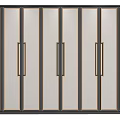 Luxury Modern Wardrobe With Mirrored Panels Metal Handles And Layered Storage Design