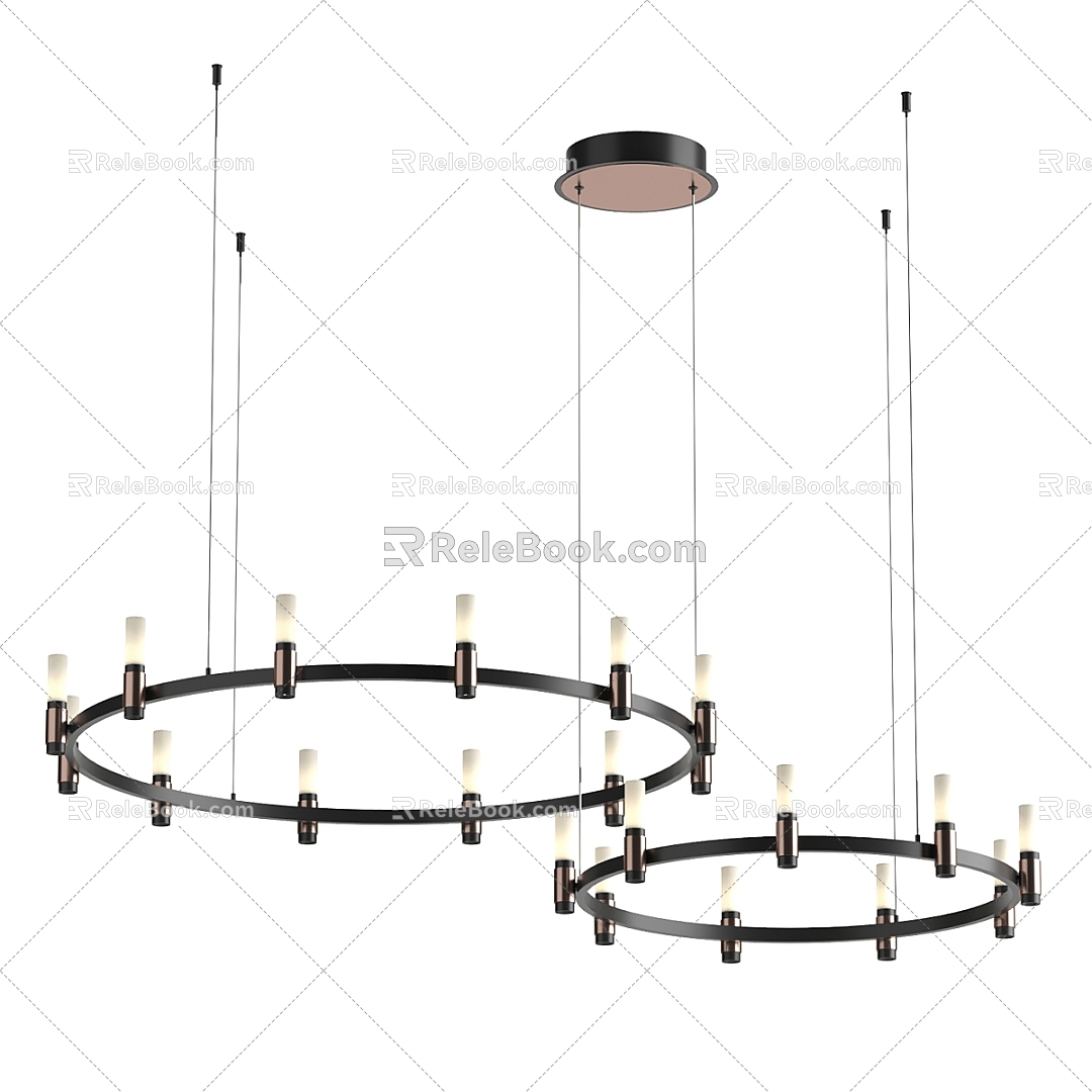 Modern Minimalist Chandelier Chandelier Simple Chandelier Restaurant Chandelier 3d model