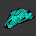 Futuristic High Tech Equipment With Aerodynamic Teal Glowing Structure Design